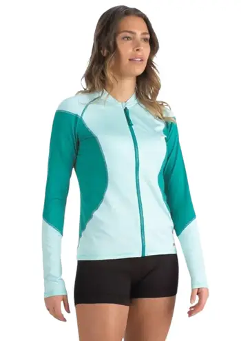 Sea Doo Women's Long Sleeve Rashguard Performance Jacket Size Small Full Zip Green