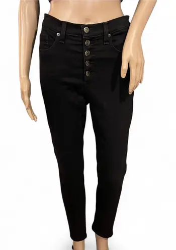 Veronica Beard Debbie 10” Skinny Raven Black Skinny Jeans Size 31 Button Fly EUC