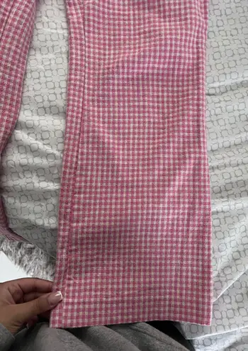 ZARA pink Gingham Trousers