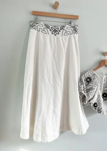 Free People  | NWT Lotus Maxi Skirt Cropped Top Set | Black & White Combo | Sz S