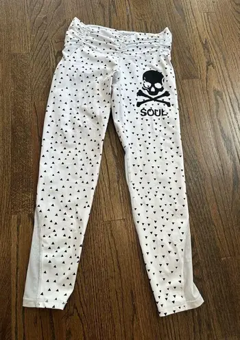 SoulCycle  Skull Life 2.0 Legging White With Black Triangle Medium