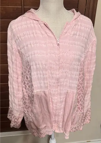 CITRON Santa Monica Hoodie Jacket Lightweight Pink full zip sz L USA textured Size L