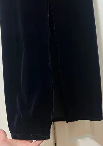 Onyx Nite Vintage Navy Blue Velvet Maxi Dress - (Size 10)