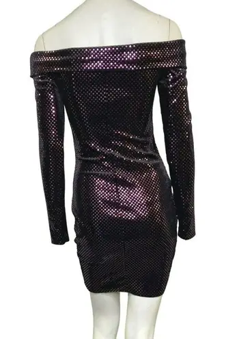 Style Rack Off-the-shoulder Shiny Party Dress Purple Size Small NWT