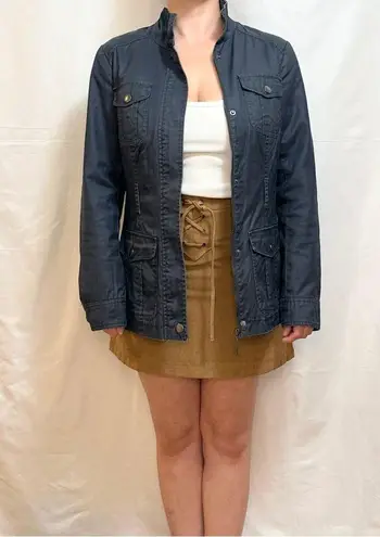 Pacific&Co Vintage 90s Denim . Spanish-Designed Bomber Cargo Utility Jacket - Navy - M