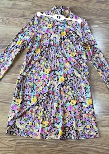 LA DOUBLEJ A line Suitcase Dress Tripping Nero in Fluid Jersey size XS Orange