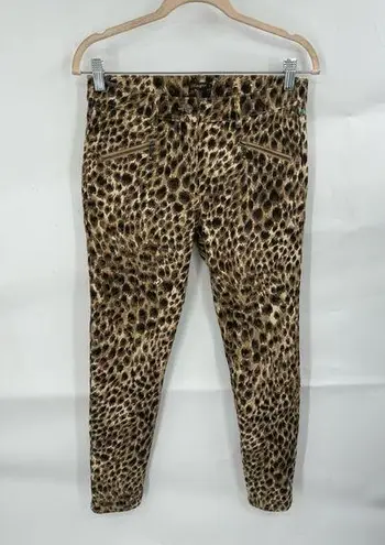 J. McLaughlin  Safari Leopard Animal Print Bohemian Baxter Zip Ankle Women 4 Jean