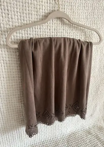 Suede Mini Skirt Brown