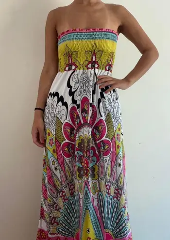 she's cool Tube Top Smocked Maxi Dress Size Small