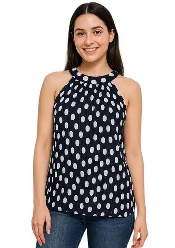 Jonathan Martin Navy Polka Dot Halter Tank Top Size Small