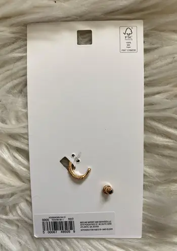 Stud Earring & Cuff Set Gold