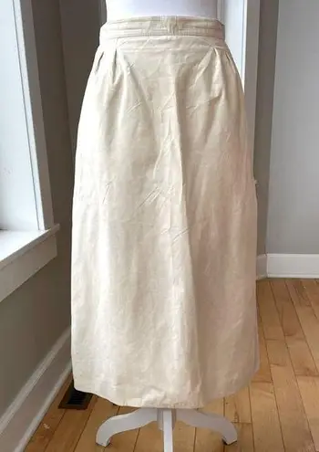 Vintage Ivory Cream Faux Suede Column Maxi Skirt 28” Waist Fits Modern Sz 6
