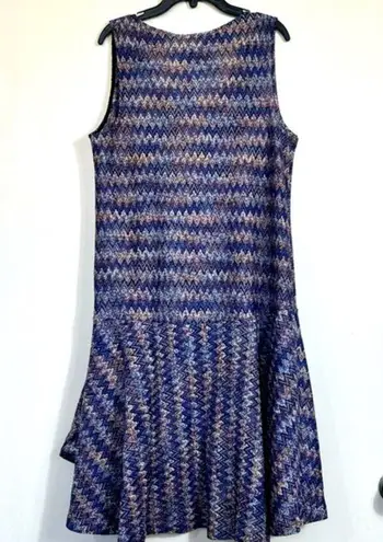 Maeve  byAnthropologie - Westwater Knit Chevron Blue Dress Drop Waist- Size Small