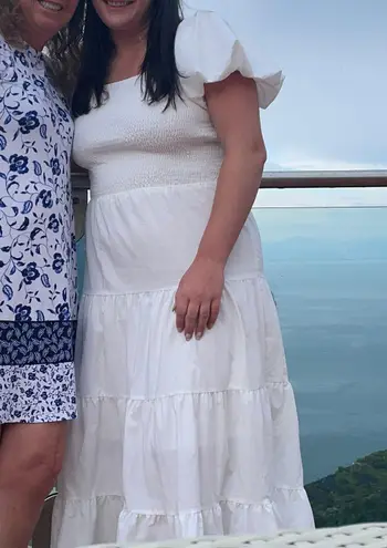 PRETTYGARDEN White MIDI Dress