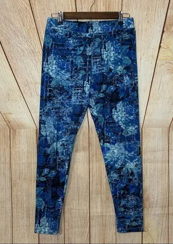 Soft Surroundings S Stretchy Comfy Blue Leggings Workout Gym Yoga