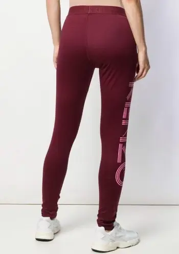 Kenzo logo printed spellout Bordeaux leggings size XS Purple