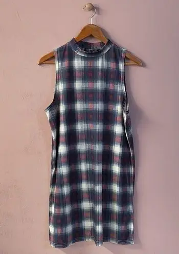 Evil Twin NWOT Plaid Mock Neck Tank Dress Size M White Size M
