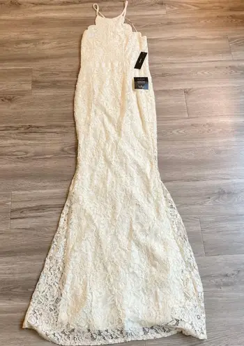 Lulus  Zenith Cream Lace Maxi Dress Size S NWT