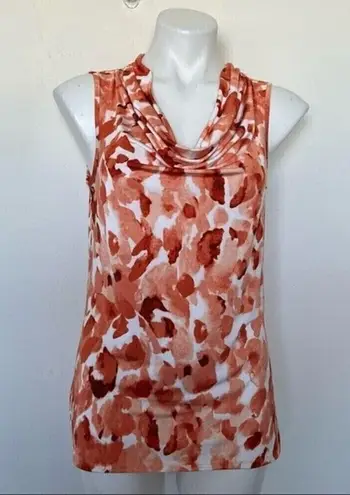 Dana Buchman Draped neck Tank Top Blouse XSMALL Sleeveless burnt orange NEW