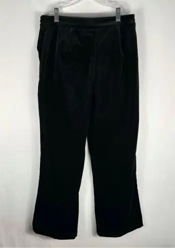 St. John Sport Black Velour Velvet Straight Leg Chain Detail Slack Pants Size 4