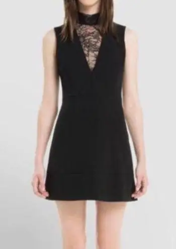 Dress Black Lace Neckline Sleeveless Short Dress Sz M (Sandro 2) EUC