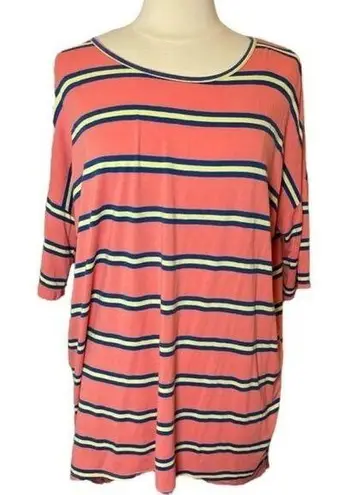 LuLaRoe ☀️LLR Preppy Striped Pink Irma Hi-Low Tunic