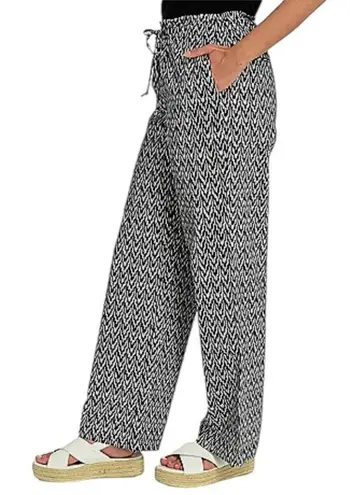 Christopher & Banks New Wide Leg Pant High Rise Drawstring Chevron Women Size XL