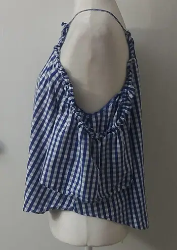 Abound  Gingham Cold Shoulder Blouse Size M