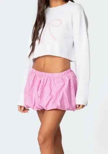 Edikted Knit Bow Cropped Sweater