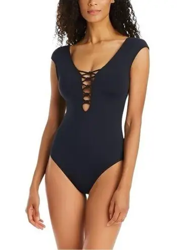 Bleu Rod Beattie Hole in One Cap Sleeve Lattice Mio In Black Size 4 NWT