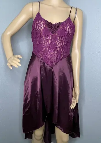 Wendy Ann Purple High Low Lace Top Nightgown Size Small