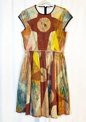 Making The Cut Winning Look Gary Graham Carnival Painting Cotton Dress Size M