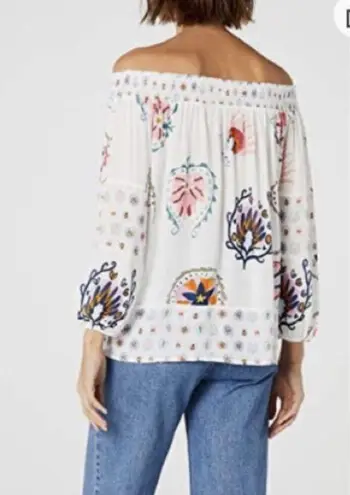 Desigual White D Minor Floral Peasant Blouse Sz.XXL