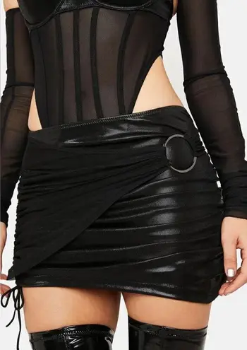 Poster Grl Sub Zero Ruched Mini Skirt Black Size XL