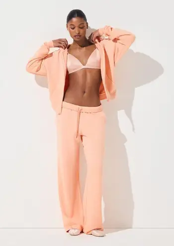 SKIMS French Terry Zip Up Hoodie in Cantaloupe, Size Small