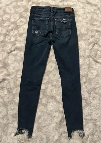 American Eagle  Super Hi Rise Jegging Distressed Super Super Stretch X Size 4