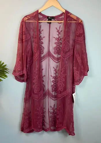 Miss Chievous Pink Floral Lace Cardigan