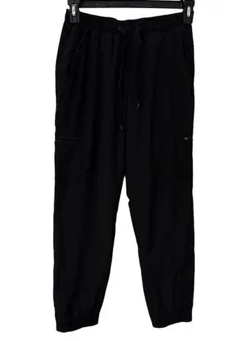 Eddie Bauer  Flannel Lined Insulated Black Jogger Pants Cargo Womens Size 6