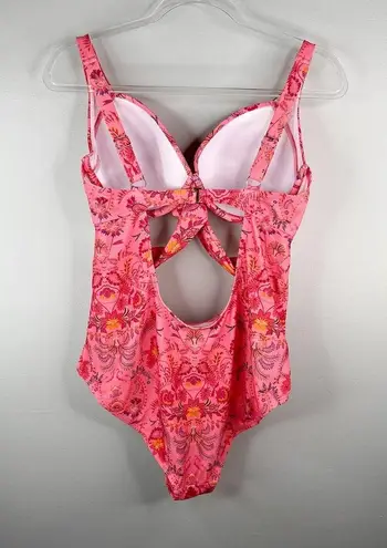 One Piece Meet.Curve Floral Swimsuit Swimsuit XL Pink New