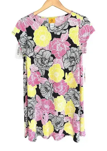 Ruby Rd NWT Floral Shift Dress Womens Small Short Sleeve Casual Chic Pink