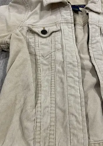 Abercrombie & Fitch Corduroy Jacket Womens XS Tan Trucker Western Y2K Full Zip 07