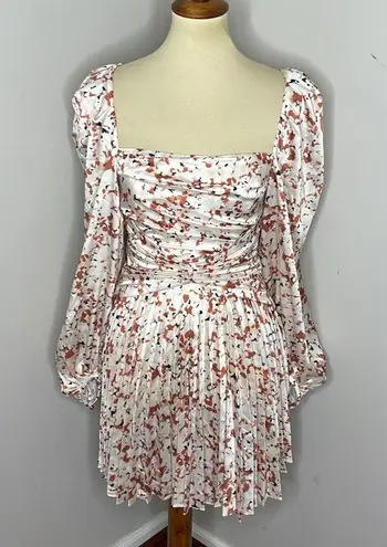 Acler Womens Dress Size US 4/AU 8 Mannock Terrazzo Gathered Pleated Satin Mini N Brown