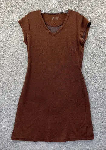 Horny Toad Flexcel Cap Sleeve Dress Tencel Cotton Brown Casual Sustainable W M