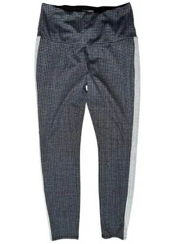 Lysse Women’s Size M Gray Black Plaid Tuxedo Stripe Pull On Leggings