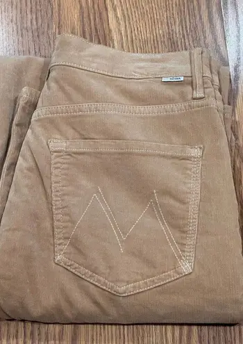 MOTHER High Waisted Tunnel Vision Sneak in Cafe Spice/ TAN wide leg size 28