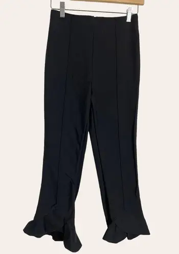 C/MEO COLLECTIVE Black Orbit Cropped Tulip Hem High Waist Pants Size Small