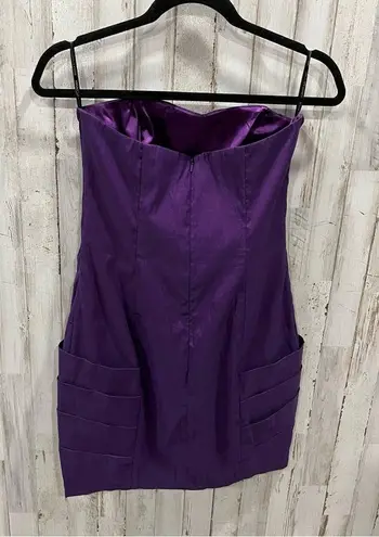 Jessica McClintock  Purple Cocktail Mini Formal Dress Y2K Prom Strapless