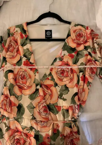 Bobeau High Low Large Floral Print Wrap Dress Size XS