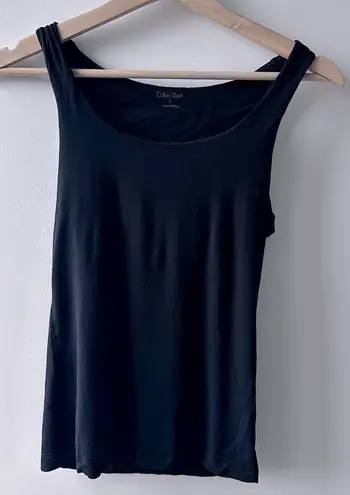 Calvin Klein  Black Tank Top Size Large Shelf Bra minimalist athleisure layer