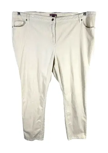 Jessica London Plus Size 28 Corduroy Pants Cream White Straight High Rise 1425